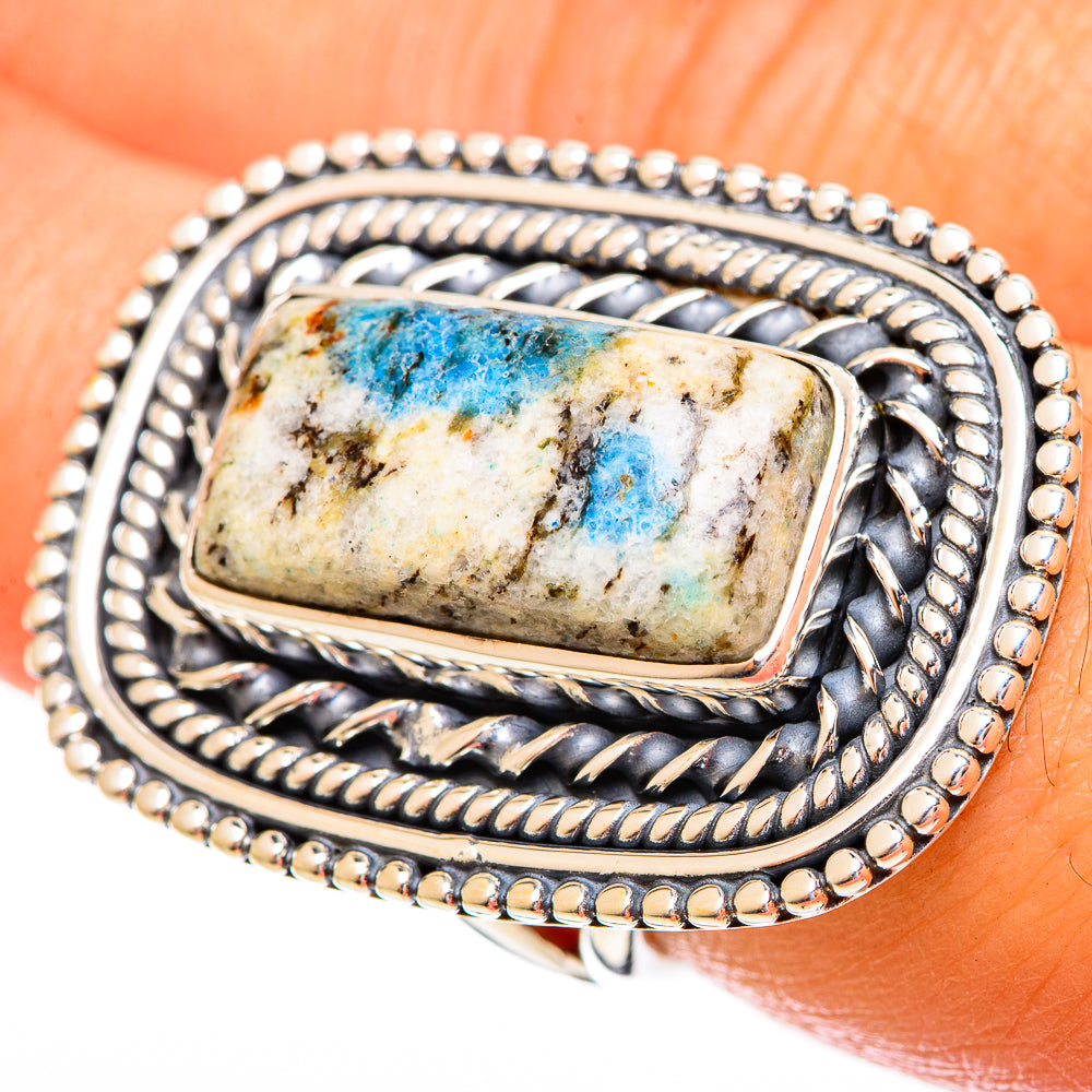 K2 Blue Azurite Rings handcrafted by Ana Silver Co - RING121907