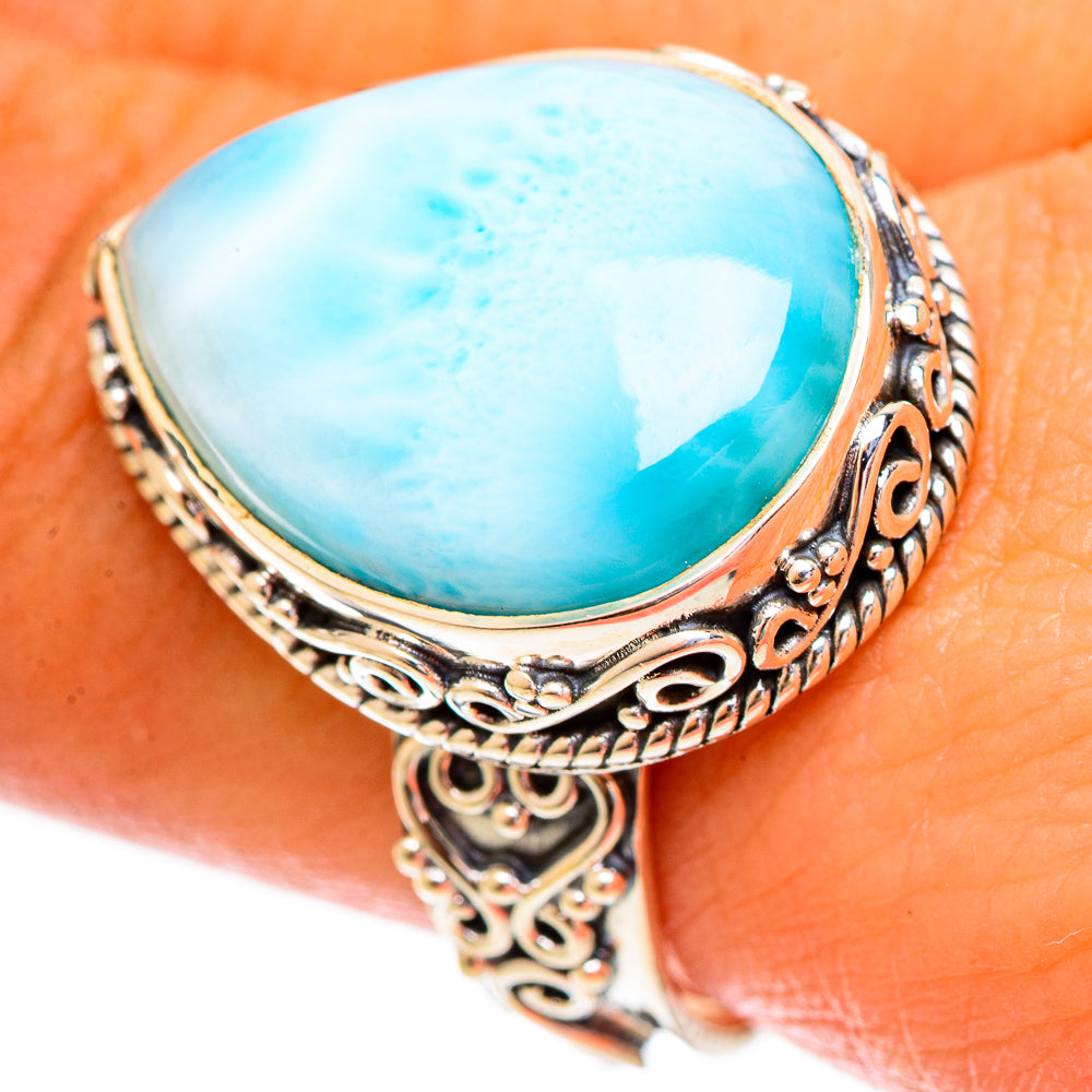 Larimar Rings handcrafted by Ana Silver Co - RING121908