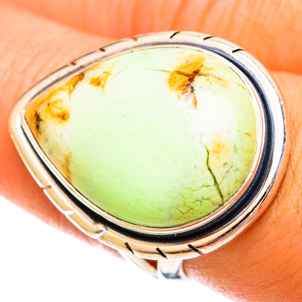 Lemon Chrysoprase Rings handcrafted by Ana Silver Co - RING121915