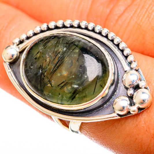 Green Moss Agate Rings handcrafted by Ana Silver Co - RING121920
