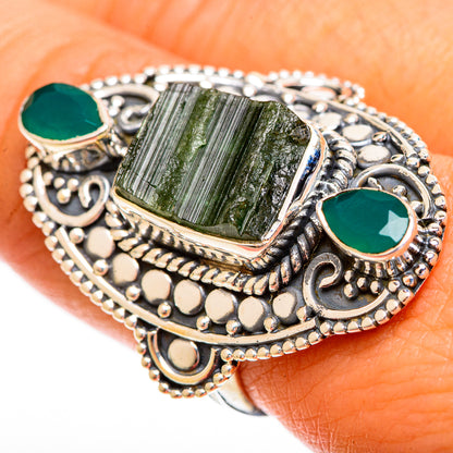 Green Tourmaline Rings handcrafted by Ana Silver Co - RING121922