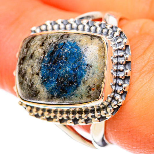 K2 Blue Azurite Rings handcrafted by Ana Silver Co - RING121943