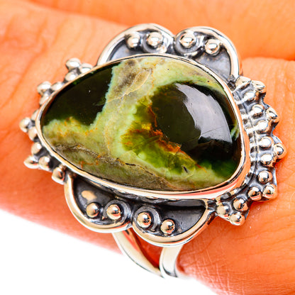 Australian Green Opal Rings handcrafted by Ana Silver Co - RING121950