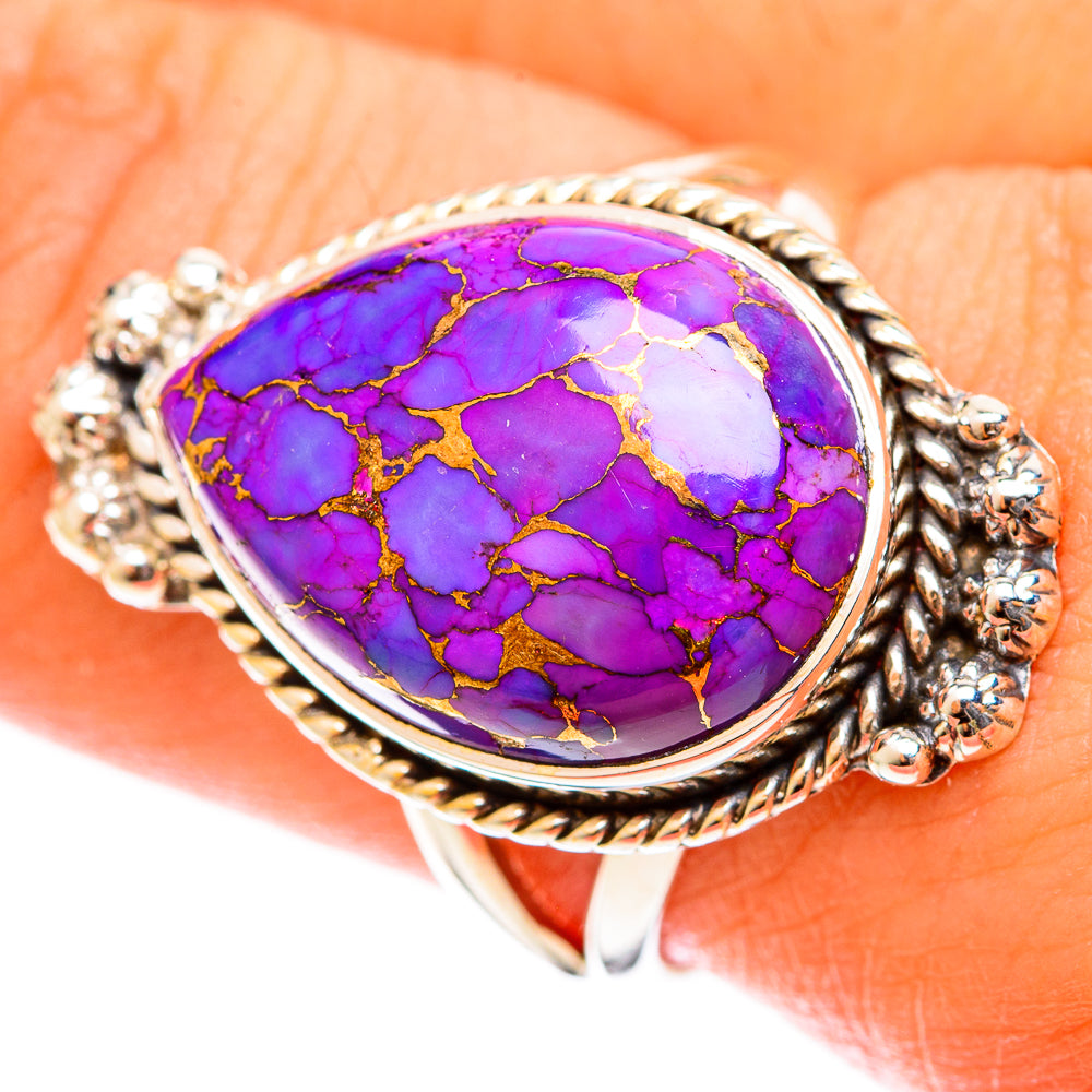 Purple Copper Composite Turquoise Rings handcrafted by Ana Silver Co - RING121954