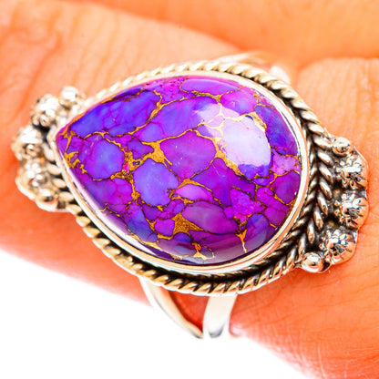 Purple Copper Composite Turquoise Rings handcrafted by Ana Silver Co - RING121954