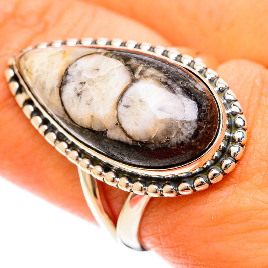 Orthoceras Fossil Rings handcrafted by Ana Silver Co - RING121958