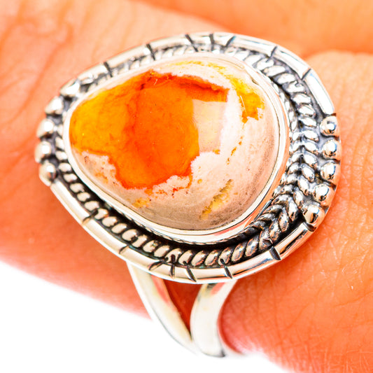 Mexican Fire Opal Rings handcrafted by Ana Silver Co - RING121962