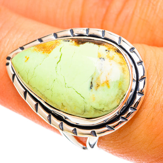Lemon Chrysoprase Rings handcrafted by Ana Silver Co - RING121974