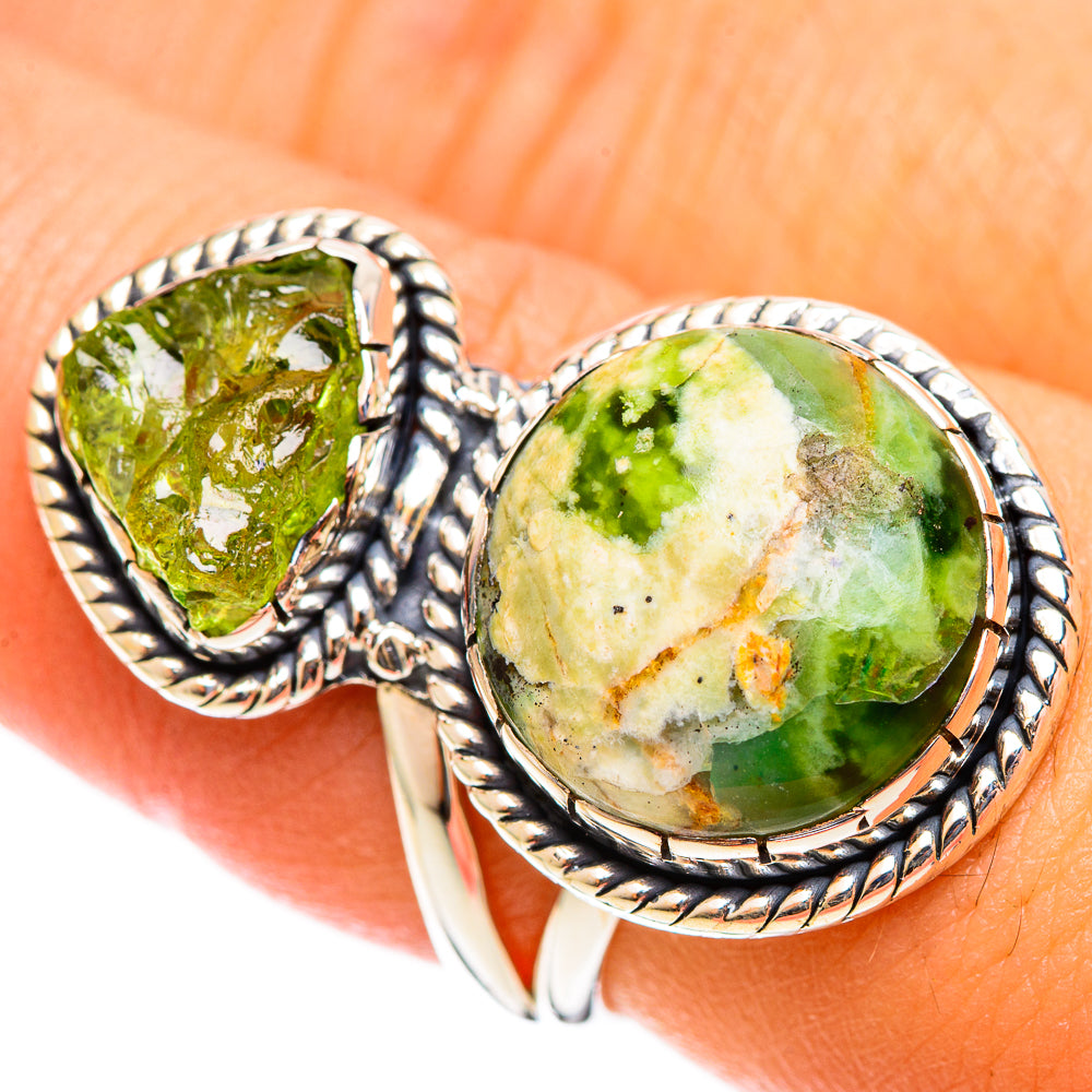 Australian Green Opal Rings handcrafted by Ana Silver Co - RING121978