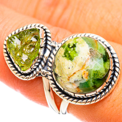 Australian Green Opal Rings handcrafted by Ana Silver Co - RING121978