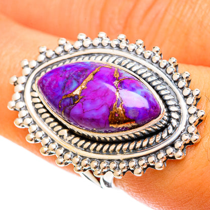 Purple Copper Composite Turquoise Rings handcrafted by Ana Silver Co - RING121986