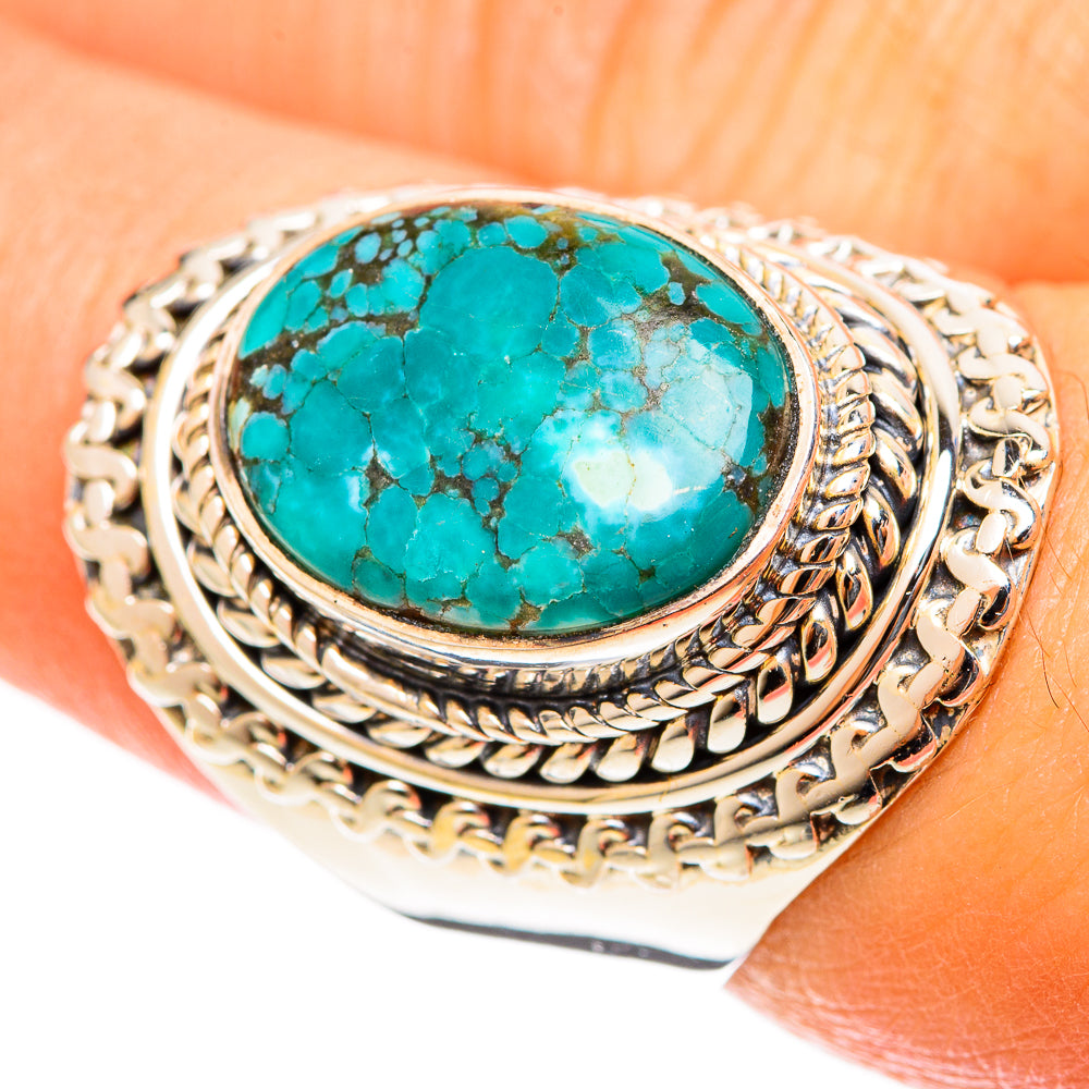 Tibetan Turquoise Rings handcrafted by Ana Silver Co - RING122002
