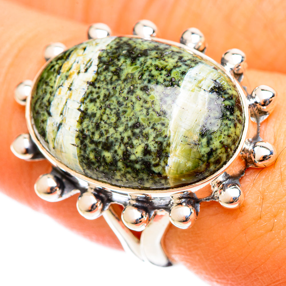 Green Swiss Opal Rings handcrafted by Ana Silver Co - RING122005