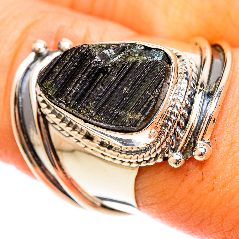 Green Tourmaline Rings handcrafted by Ana Silver Co - RING122006