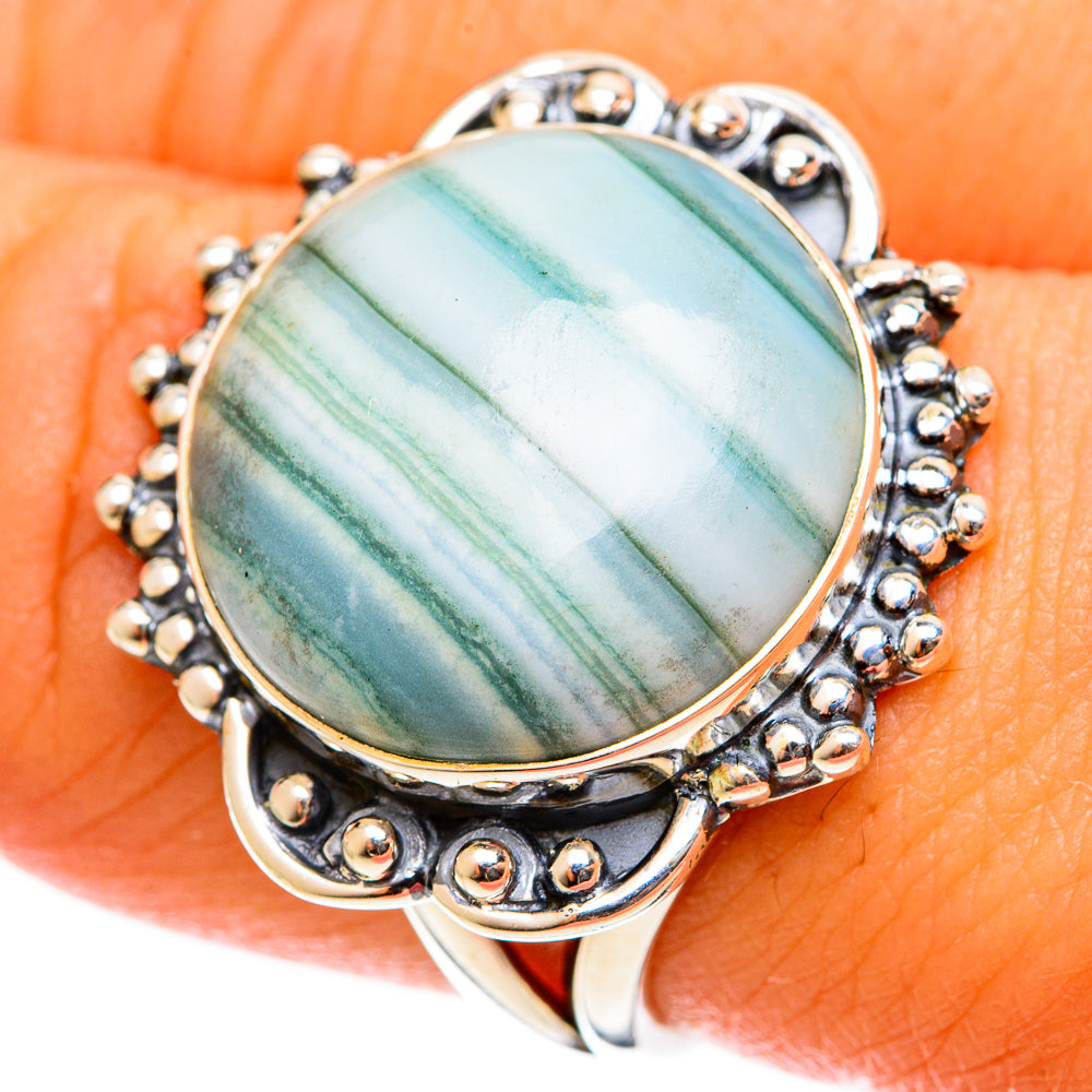 Green Jasper Rings handcrafted by Ana Silver Co - RING122009