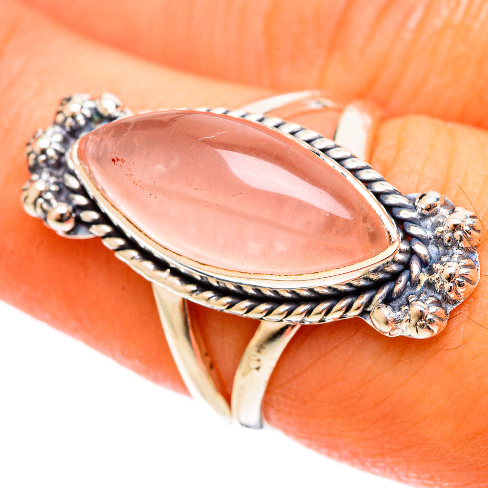 Rose Quartz Rings handcrafted by Ana Silver Co - RING122012