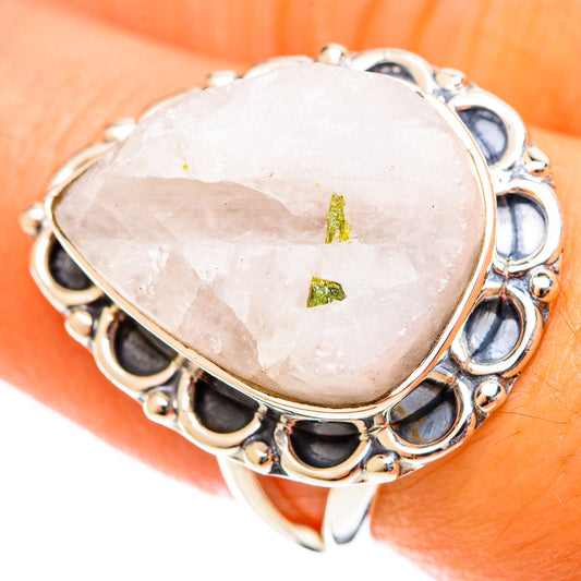 Green Tourmaline In Quartz Rings handcrafted by Ana Silver Co - RING122019