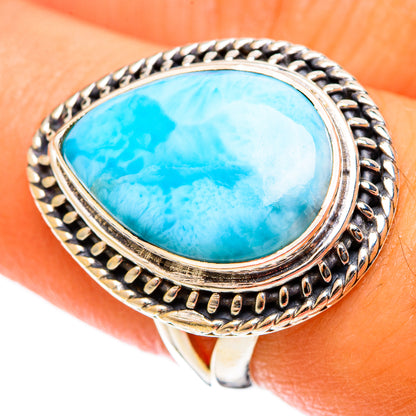 Larimar Rings handcrafted by Ana Silver Co - RING122027