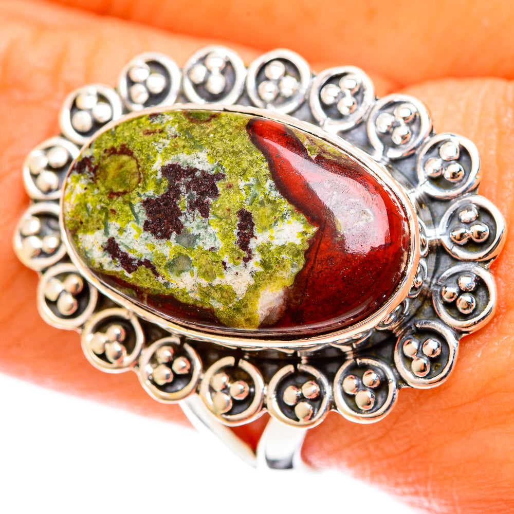 Dragon's Blood Stone Rings handcrafted by Ana Silver Co - RING122034