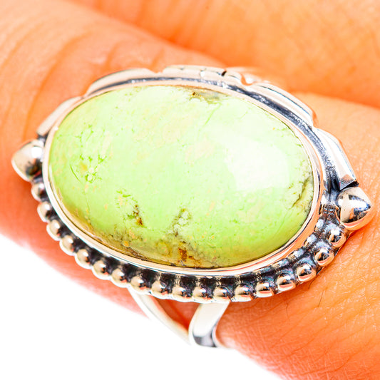 Lemon Chrysoprase Rings handcrafted by Ana Silver Co - RING122035