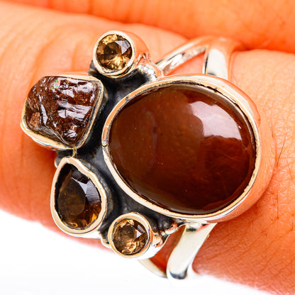 Mexican Fire Agate Rings handcrafted by Ana Silver Co - RING122038