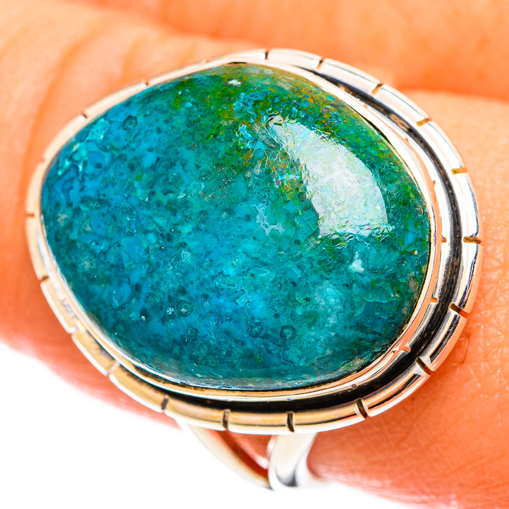 Chrysocolla Rings handcrafted by Ana Silver Co - RING122052