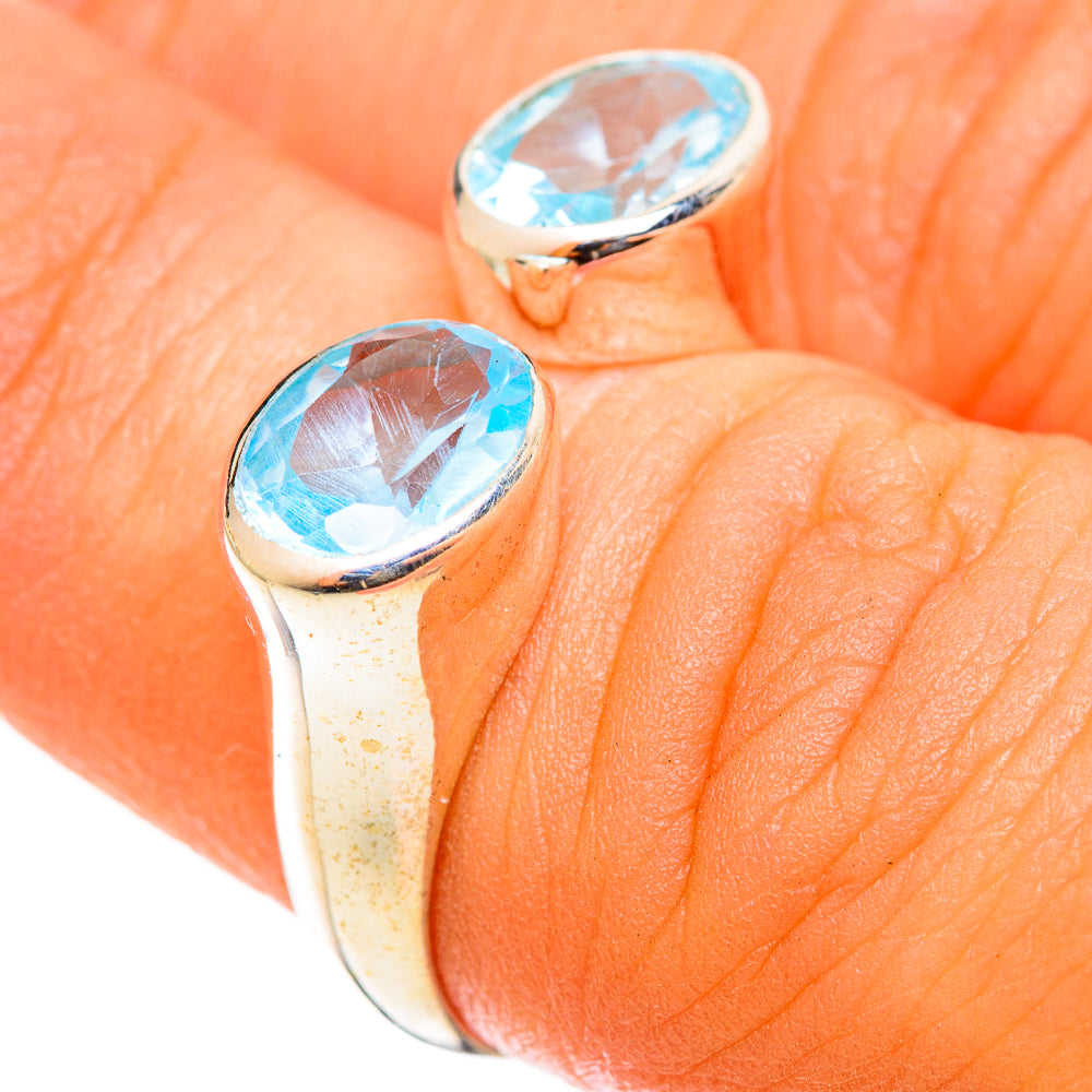 Blue Topaz Rings handcrafted by Ana Silver Co - RING122055