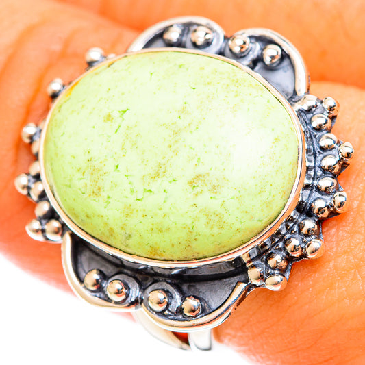 Lemon Chrysoprase Rings handcrafted by Ana Silver Co - RING122062
