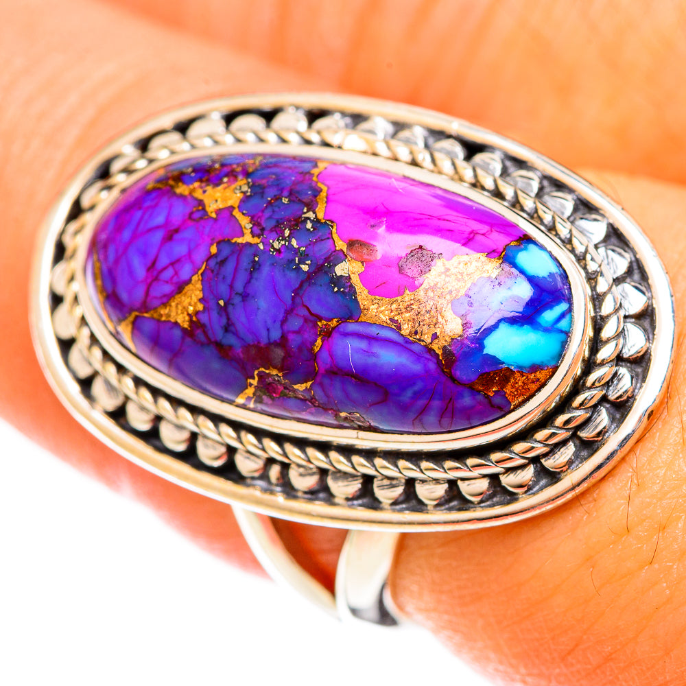 Purple Copper Composite Turquoise Rings handcrafted by Ana Silver Co - RING122070
