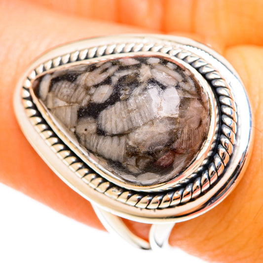 Crinoid Fossil Rings handcrafted by Ana Silver Co - RING122072