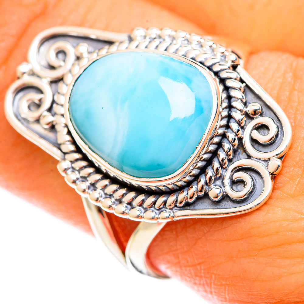 Larimar Rings handcrafted by Ana Silver Co - RING122081