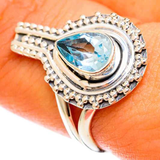 Blue Topaz Rings handcrafted by Ana Silver Co - RING122083