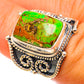 Green Copper Composite Turquoise Rings handcrafted by Ana Silver Co - RING122086