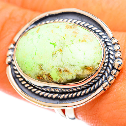 Lemon Chrysoprase Rings handcrafted by Ana Silver Co - RING122090