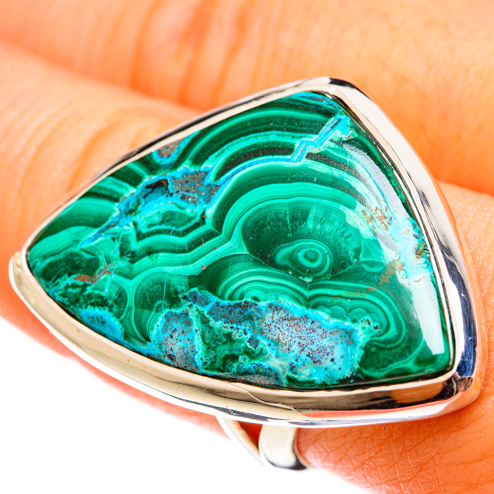 Malachite In Chrysocolla Rings handcrafted by Ana Silver Co - RING122091