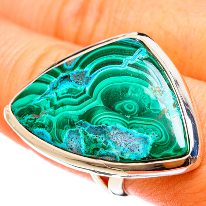 Malachite In Chrysocolla Rings handcrafted by Ana Silver Co - RING122091