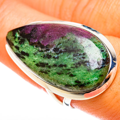 Ruby Zoisite Rings handcrafted by Ana Silver Co - RING122096