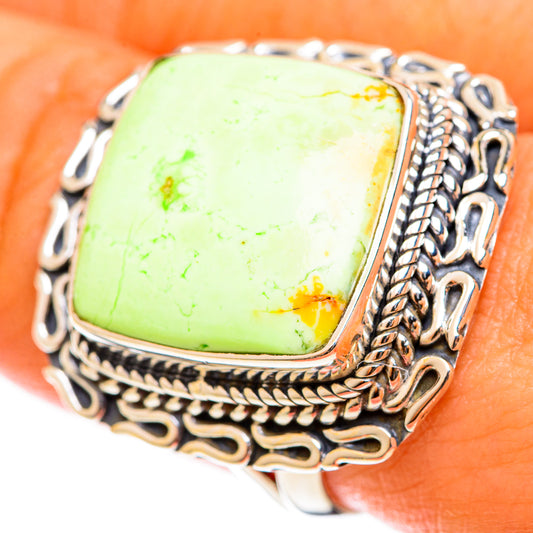 Lemon Chrysoprase Rings handcrafted by Ana Silver Co - RING122097