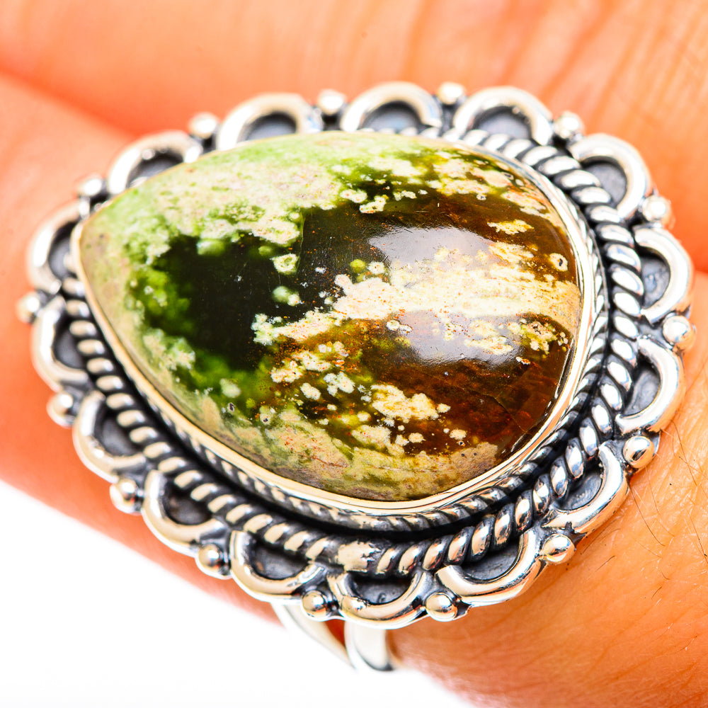 Australian Green Opal Rings handcrafted by Ana Silver Co - RING122130