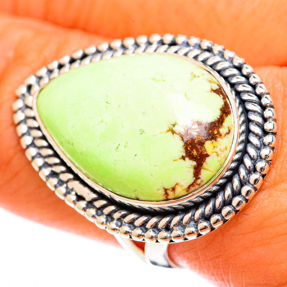 Lemon Chrysoprase Rings handcrafted by Ana Silver Co - RING122134