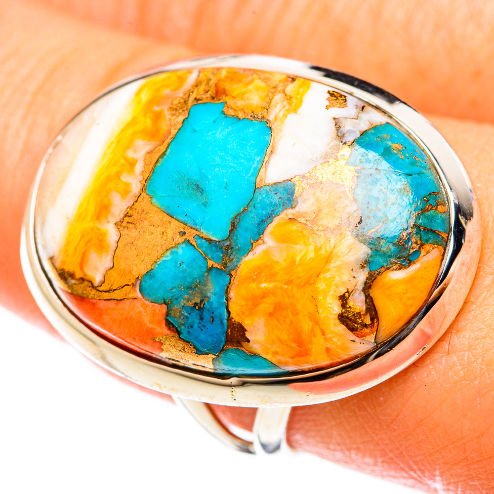 Spiny Oyster Turquoise Rings handcrafted by Ana Silver Co - RING122153