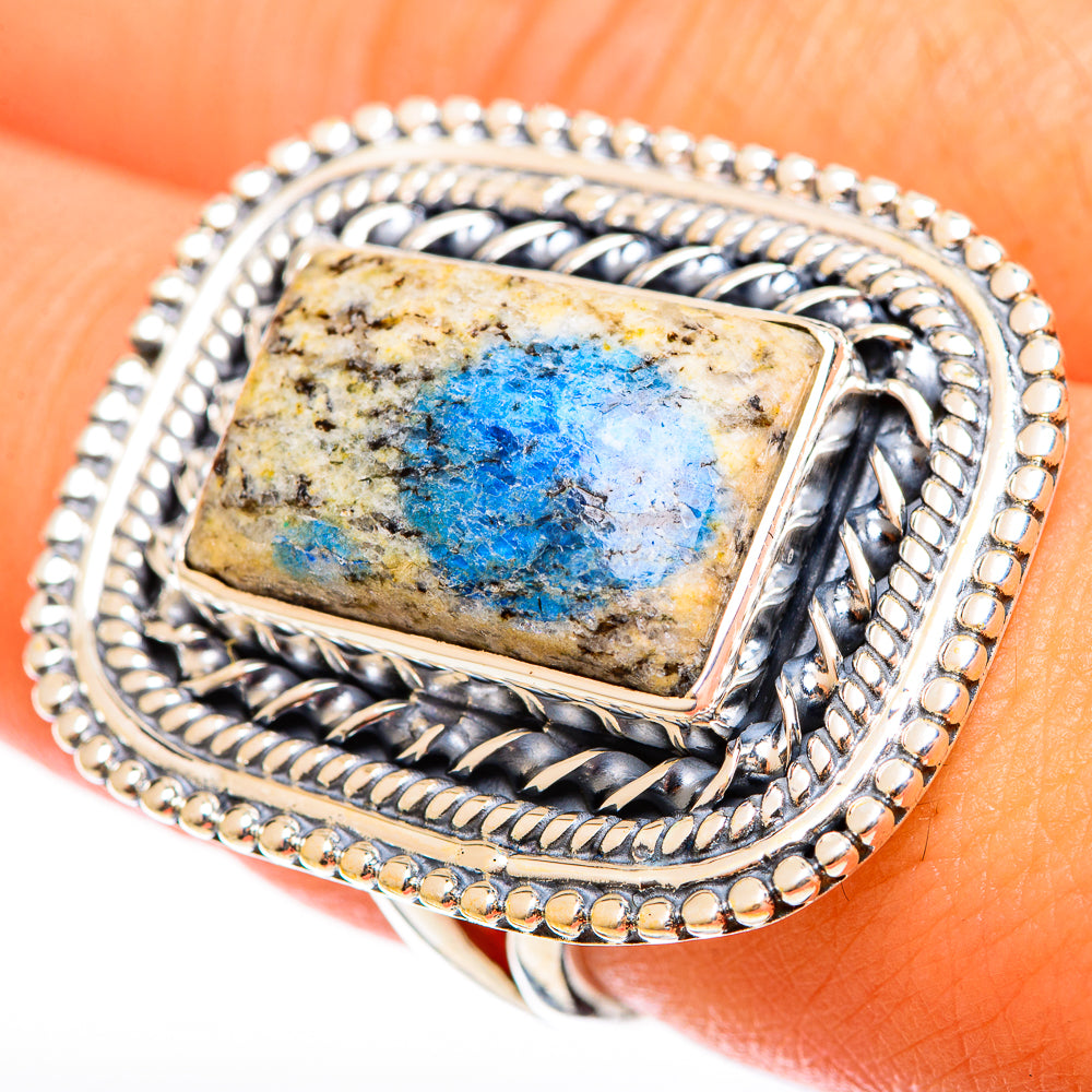K2 Blue Azurite Rings handcrafted by Ana Silver Co - RING122157