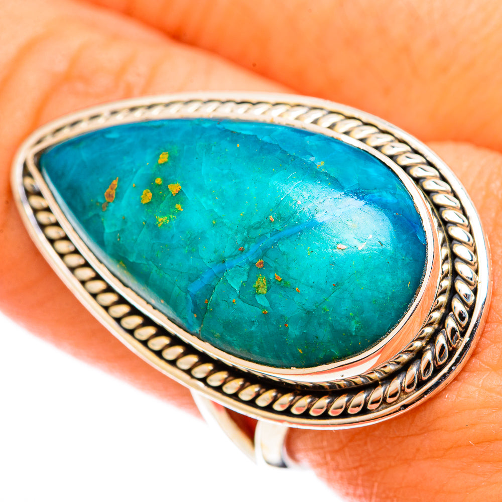 Chrysocolla Rings handcrafted by Ana Silver Co - RING122163