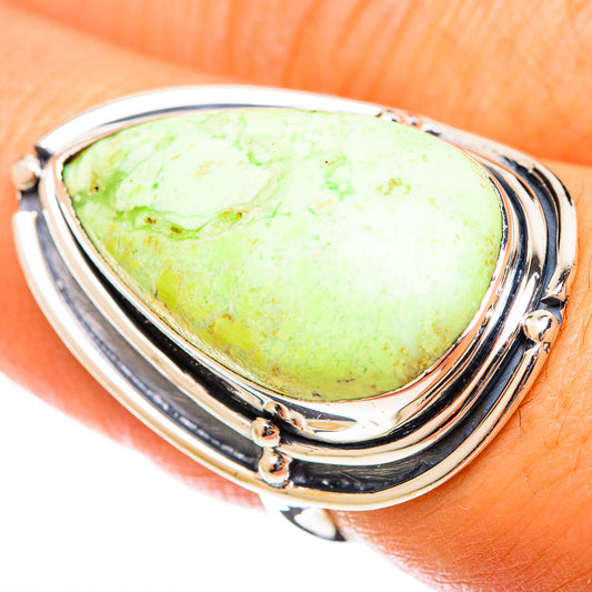 Lemon Chrysoprase Rings handcrafted by Ana Silver Co - RING122171