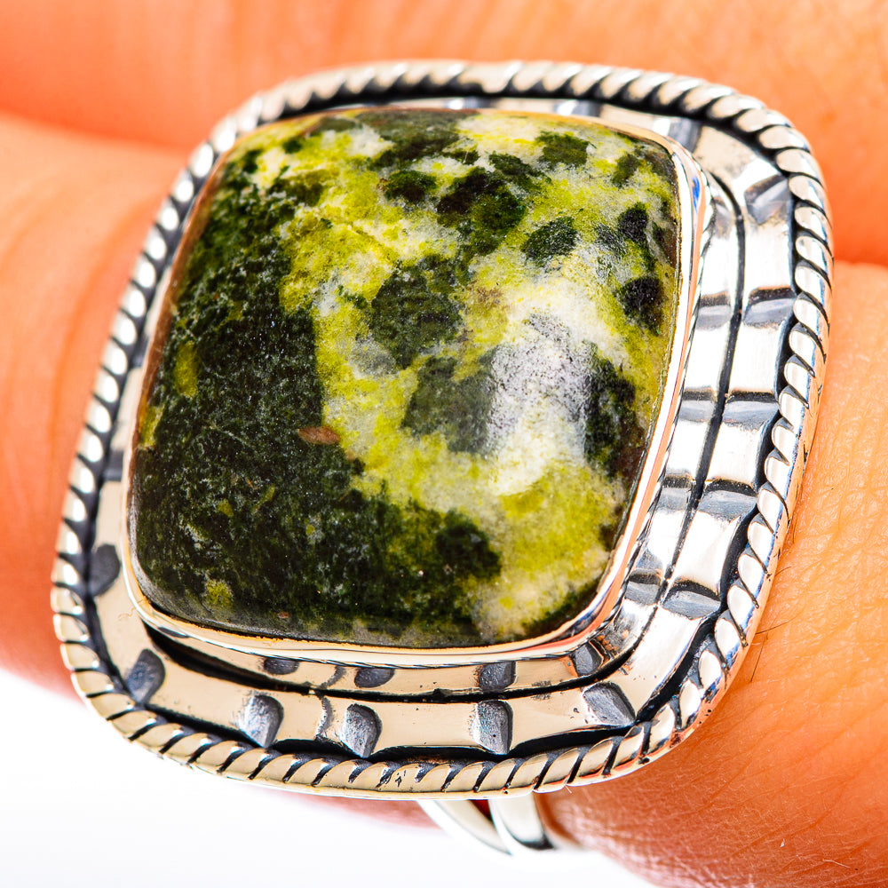 Serpentine Stone Rings handcrafted by Ana Silver Co - RING122172