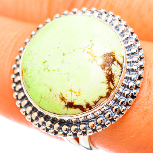 Lemon Chrysoprase Rings handcrafted by Ana Silver Co - RING122175