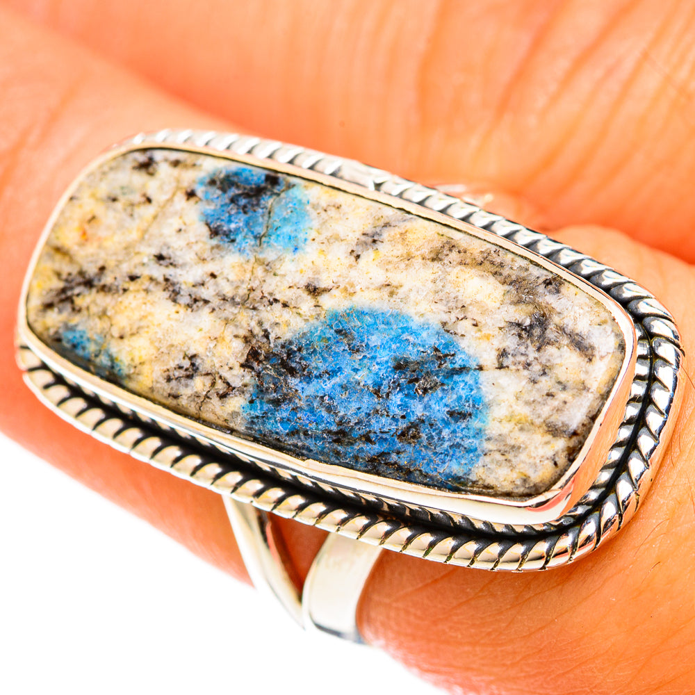 K2 Blue Azurite Rings handcrafted by Ana Silver Co - RING122197