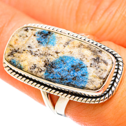 K2 Blue Azurite Rings handcrafted by Ana Silver Co - RING122197