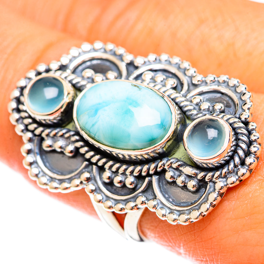 Larimar Rings handcrafted by Ana Silver Co - RING122204