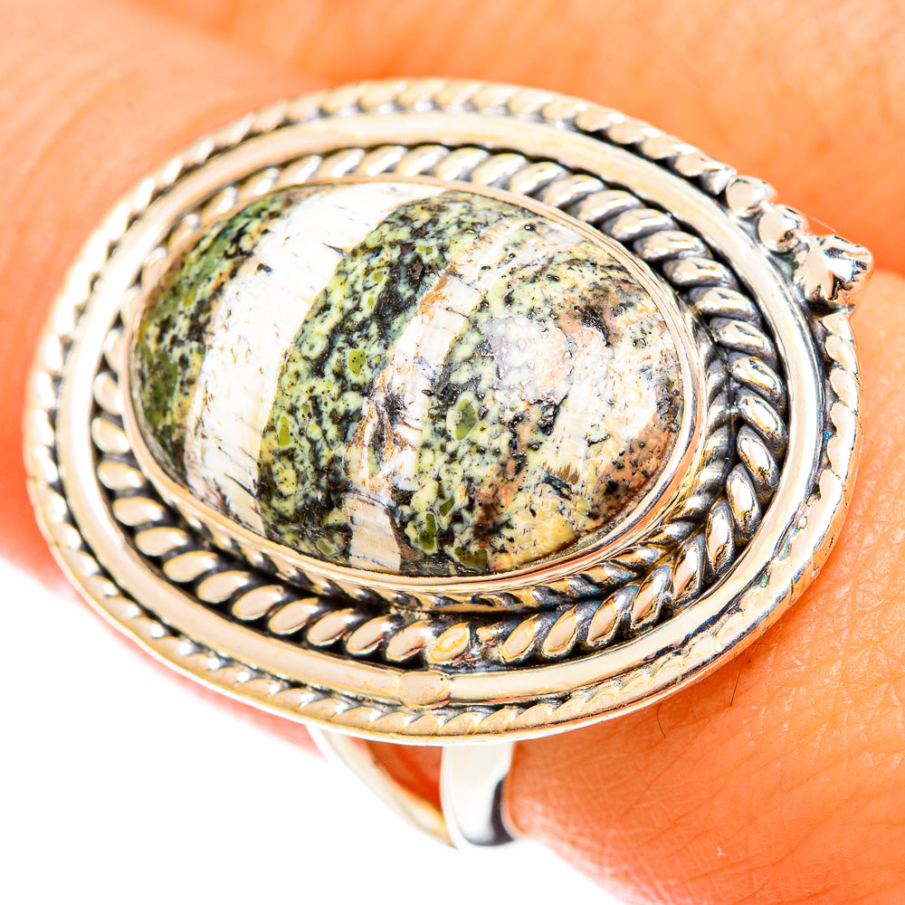 Green Swiss Opal Rings handcrafted by Ana Silver Co - RING122208